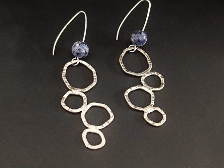 Geo-bubble earrings with blue spot jasper