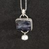 Blue sapphire & freshwater pearl silver 925' necklace - Image 3