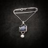 Blue sapphire & freshwater pearl silver 925' necklace - Image 2