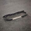 Silver hammered bar bracelet