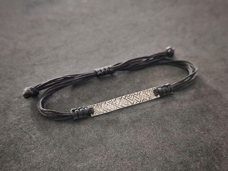 Silver hammered bar bracelet