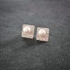 Silver stud earrings with fresh water pearl