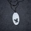 Oval butterfly necklace