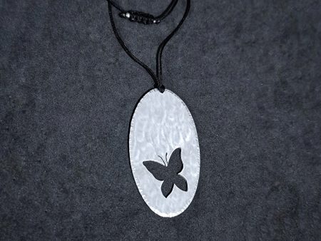 Oval butterfly necklace
