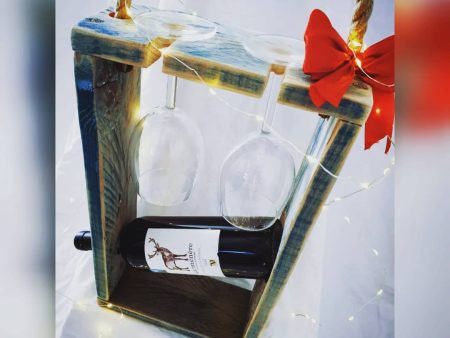 Wine and Glass holder (2 FREE glasses)