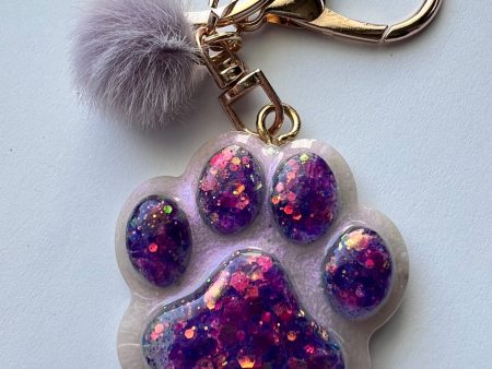 Paw print resin keychain/ keyring