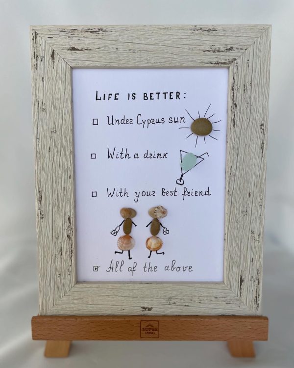 Framed Pebble Picture "Life Is Better..." - Image 9