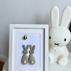 Framed Pebble Art “Happy Bunnies” - Image 4