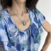 Hand Painted Pebble Jewelry Set ''Roses'' - Image 3