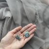 Hand Painted Pebble Jewelry Set ''Roses'' - Image 6