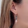 Gold Marquise Baroque Pearl Earrings - Image 2