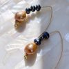 Gold Marquise Baroque Pearl Earrings - Image 5