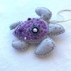 Caretta caretta Handmade Ornament. Purple Sea turtle hanging. - Image 2
