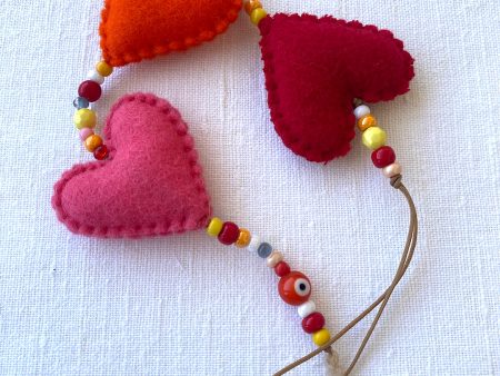 Handmade String of Hearts. Nursery decor, housewarming gift.