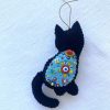 Handmade Cyprus Cat Ornament. Embroidered cat. - Image 3