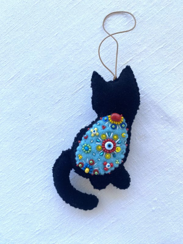 Handmade Cyprus Cat Ornament. Embroidered cat. - Image 3