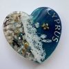 Ocean inspired resin heart fridge magnet. Made to order