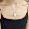 Hand Painted Pebble Necklace "Hand in Hand" - Image 3