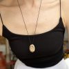 Hand Painted Pebble Necklace "Cat Silhouette" - Image 4