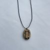 Hand Painted Pebble Necklace "Cat Silhouette"