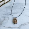 Hand Painted Pebble Necklace "Cat Silhouette" - Image 2