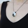Hand Painted Pebble Necklace "Yin and Yang" - Image 5