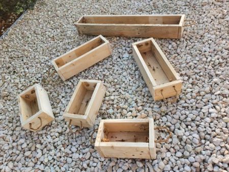 Wooden Planters with Rope Handles