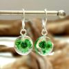 Green Flower Earrings
