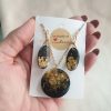 Black Necklace with Golden Leaves and Earrings Set - Image 4