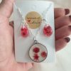 Round Red Flowers Jewelry Set - Image 2