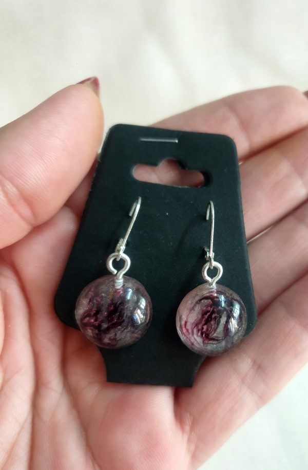 Round Purple Earrings - Image 2