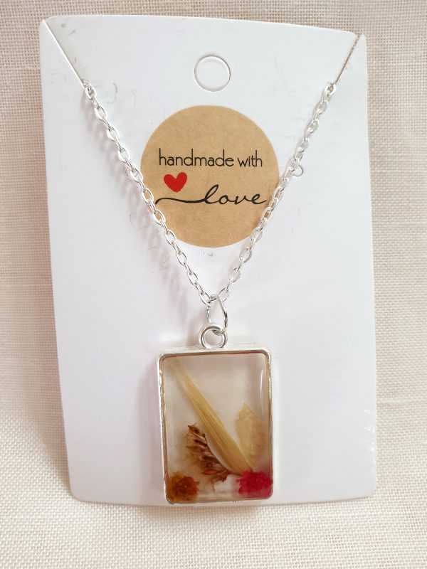 Pendant With Flowers - rectangular - Image 2