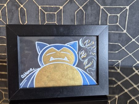 Sleepy Snorlax Original, One-of-a-kind Artwork