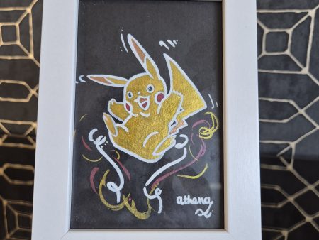 Jumping Pikachu Original, One-of-a-kind Artwork