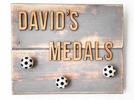 Personalised Wooden Medal Hanger for Kids