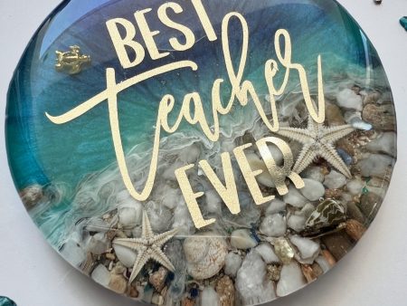 Teacher gift ocean inspired drink coaster made to order.