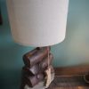 Olive log and Lefkara stone table lamp - Image 4