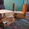 Handmade, hard-wearing, big block, pine coasters with holder - Image 3