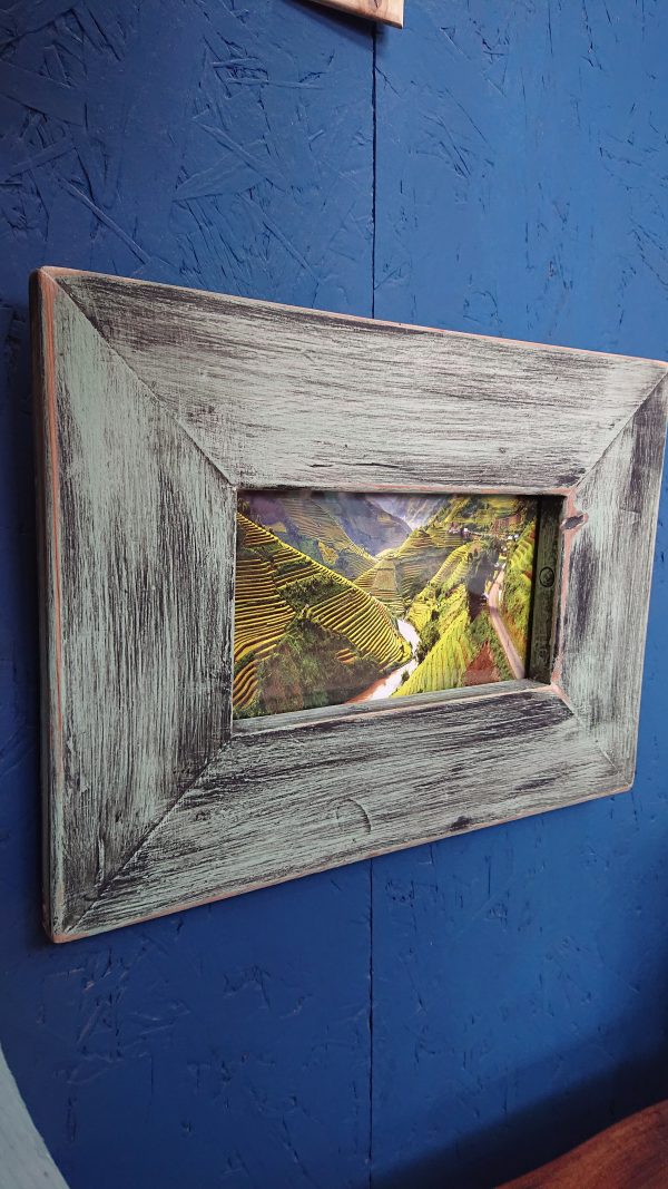 Old style rustic rectangle photo frame