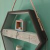 Hexagonal hanging display with pallet block shelf - Image 5
