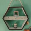 Hexagonal hanging display with pallet block shelf - Image 3