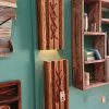 Twin set of hardwood wall light fittings - Image 8