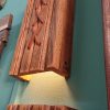 Twin set of hardwood wall light fittings - Image 3