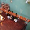3 bottle, 6 glass repurposed pine wine display - Image 3