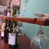 3 bottle, 6 glass repurposed pine wine display - Image 4