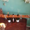 3 bottle, 6 glass repurposed pine wine display