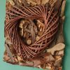 Wood log shavings with bamboo heart wall art feature - Image 6
