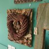 Wood log shavings with bamboo heart wall art feature - Image 2