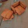 Set of 4 Handmade high-quality multi-wood coasters with holder