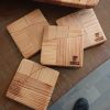 Set of 4 Handmade high-quality wood coasters